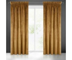Naktinė užuolaida iš minkšto aksomo Eurofirany DIVA LINE RIA 140X270 cm, juosta/ tunelis/ kabliukai, 300g/m2, spalva: auksinė