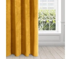 Eurofirany DIVA LINE RIA Minkšto aksomo naktinė užuolaida, 140X250 cm, kilpos / žiedai, spalva: garstyčių