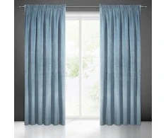 Naktinė užuolaida iš minkšto aksomo Eurofirany DIVA LINE RIA 140X270 cm, juosta/ tunelis/ kabliukai, 300g/m2, spalva: mėlyna
