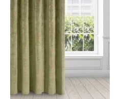 Eurofirany DIVA LINE RIA Minkšto aksomo naktinė užuolaida, 140X250 cm, kilpos / žiedai, spalva: alyvuogių