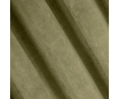 Eurofirany DIVA LINE RIA Minkšto aksomo naktinė užuolaida, 140X250 cm, kilpos / žiedai, spalva: alyvuogių