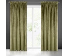 Naktinė užuolaida iš minkšto aksomo Eurofirany DIVA LINE RIA 140X270 cm, juosta/ tunelis/ kabliukai, 300g/m2, spalva: alyvuogių