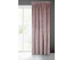 Naktinė užuolaida iš minkšto aksomo Eurofirany DIVA LINE RIA 140X270 cm, juosta/ tunelis/ kabliukai, 300g/m2, spalva: pudros