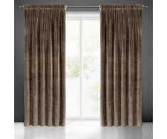 Naktinė užuolaida iš minkšto aksomo Eurofirany DIVA LINE RIA 140X270 cm, juosta/ tunelis/ kabliukai, 300g/m2, spalva: ruda