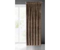 Naktinė užuolaida iš minkšto aksomo Eurofirany DIVA LINE RIA 140X270 cm, juosta/ tunelis/ kabliukai, 300g/m2, spalva: ruda