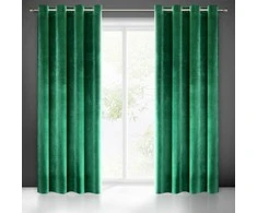 Minkšto ir blizgaus aksomo naktinė užuolaida Eurofirany SAMANTA 140X250 cm, kilpos/žiedai, spalva: žalia