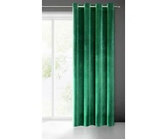 Minkšto ir blizgaus aksomo naktinė užuolaida Eurofirany SAMANTA 140X250 cm, kilpos/žiedai, spalva: žalia
