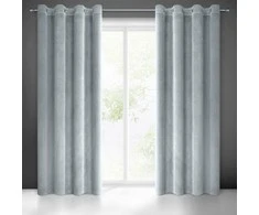Minkšto ir blizgaus aksomo naktinė užuolaida Eurofirany SAMANTA 140X250  cm, kilpos/žiedai, spalva: pilka