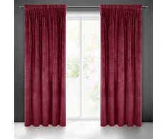 Naktinė užuolaida iš minkšto aksomo Eurofirany DIVA LINE RIA 140X270 cm, juosta/ tunelis/ kabliukai, 300 g/m2, spalva: bordo