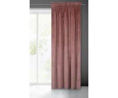 Naktinė užuolaida iš minkšto aksomo Eurofirany DIVA LINE RIA 140X270 cm, juosta/ tunelis/ kabliukai, 300 g/m2, spalva: tamsiai rožinė