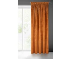 Naktinė užuolaida iš minkšto aksomo Eurofirany DIVA LINE RIA 140X270 cm, juosta/ tunelis/ kabliukai, 300 g/m2, spalva: ruda