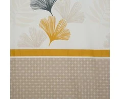 Eurofirany Mikropluošto patalynės komplektas 160x200 cm, medvilnės poliesterio mišinys, baltas geltonas smėlio spalvos lapų raštas, minkšta patalynė, patogi patalynė, patalynės užvalkalai Patalynė