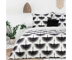 Eurofirany Medvilninio satino patalynės komplektas, 220x200 cm antklodės užvalkalas su pagalvių užvalkalais, dvipusis raštuotas dizainas, užtrauktukas, dovanų pakuotė, miegamojo tekstilė Patalynė
