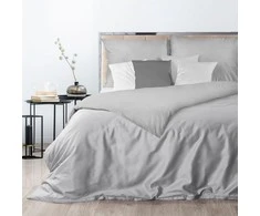 Eurofirany NOVA3 aukštos kokybės medvilninio satino vienspalvės patalynės komplektas, 180 X 200 cm, 2 vnt. 70 X 80cm, spalva: šviesiai pilka