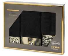 Rankšluostis Eurofirany Medvilninių vonios rankšluosčių rinkinys, 3 dalys, 500g/m², dekoratyviniai elementai, elegantiška dėžutė, namams ir dovanai, minkšti rankšluosčiai