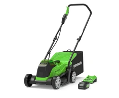 Greenworks gd24lm33K4 24V 33cm vejapjovė (su 4Ah akumuliatoriumi ir krovikliu)