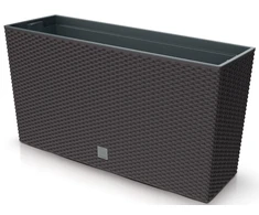 Prosperplast „Rato Case M“ stačiakampis gėlių vazonas su įdėklu, 77 cm, rudos spalvos (DRC800M-440U)
