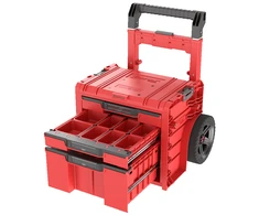 Q-Brick Įrankių dėžė Qbrick System PRO Cart 2.0 Plus Ultra HD Custom, raudonos spalvos, stalčių skaičius: 3