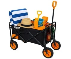 Paplūdimio vežimėlis Werkstar ALOHA, juodos ir oranžinės spalvos