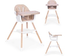 ECOTOYS 2 viename maitinimo kėdutė kūdikiams, smėlio spalvos