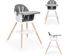 ECOTOYS 2 viename maitinimo kėdutė kūdikiams, pilka