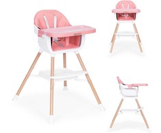 ECOTOYS 2 viename maitinimo kėdutė kūdikiams, rožinė