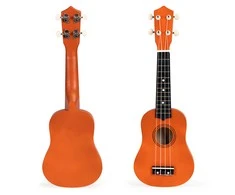 Medinė ukulelė gitara vaikams 4 stygų nailono ECOTOYS