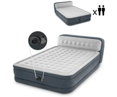 Pripučiamas čiužinys-lova INTEX Queen Ultra Plush, Airbed W/Fiber-Tech RP su integruota pompa ir galvos atrama,152x236x86cm