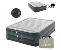 Pripučiamas čiužinys-lova INTEX Queen Comfort-Plush, Airbed W/Fiber-Tech RP su pompa,152x203x52cm