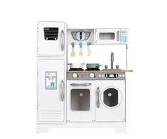 Didžiulė balta medinė virtuvė vaikams "Ecotoys
