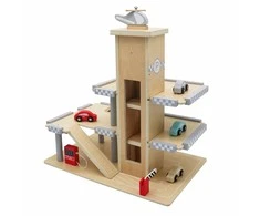 Didelis medinis garažas su liftu + automobiliai ECOTOYS