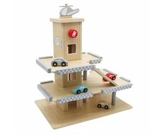 Didelis medinis garažas su liftu + automobiliai ECOTOYS