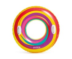Intex geltonai dryžuotas plaukimo ratas, 91 cm
