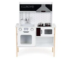Medinė virtuvėlė vaikams + garsiniai žibintai ECOTOYS