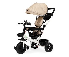 Ecotoys Vaikiškas vežimėlis - triratukas su reguliuojama sėdyne Eco Toys, smėlio spalvos