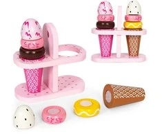 Ecotoys Medinių Velcro ledų rinkinys vaikams, 9 elementai
