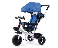 Ecotoys Mėlyna triratukas stroller 360* swivel seat Mėlyna