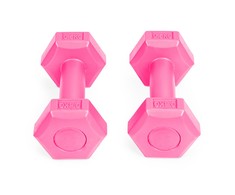 Fitneso hantelių rinkinys ModernHOME, rožinis, 2 x 0.5kg