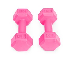 Fitneso hantelių rinkinys ModernHOME, rožinis, 2 x 1kg