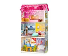 Lėlių namelis su baldeliais ECOTOYS 95 cm. aukščio