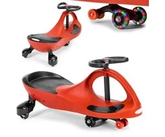 Gravitacinė važiuoklė vaikams LED ratai raudona ECOTOYS