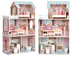 Didelis Barbie lėlių namas su baldų komplektu ECOTOYS