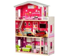 Didelis medinis lėlių namelis su liftu lėlėms - Malibu Residence ECOTOYS