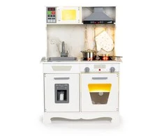 Ecotoys Medinė vaikiška virtuvė su ledais + priedai