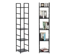 Modernhome Moderni medinė lentyna, metaliniu rėmu LOFT, juoda