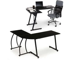 Modernhome Office Biuro kampinis žaidimų stalas LOFT juodas mokyklinis stalas