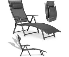 Multi Garden Pilkas reguliuojamas sulankstomas gultas 150-180 cm