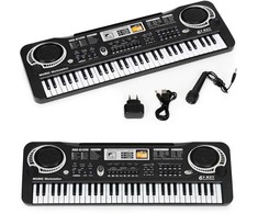 Multistore Vaikiškas pianinas su mikrofonu ir maitinimo šaltiniu