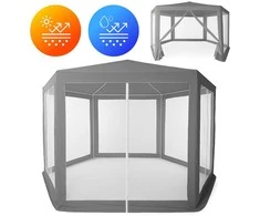 MultiGarden Pilkas sodo paviljonas su tinkleliu 2x2x2 m