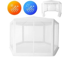 MultiGarden Baltas sodo paviljonas su tinkleliu